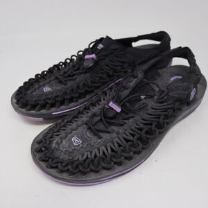 Keen Uneek Shoes Womens Size 10 Black Purple Anatomical Footbed Sandals Hiking